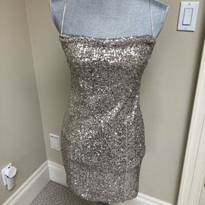 Topshop Silver Sequin Dress